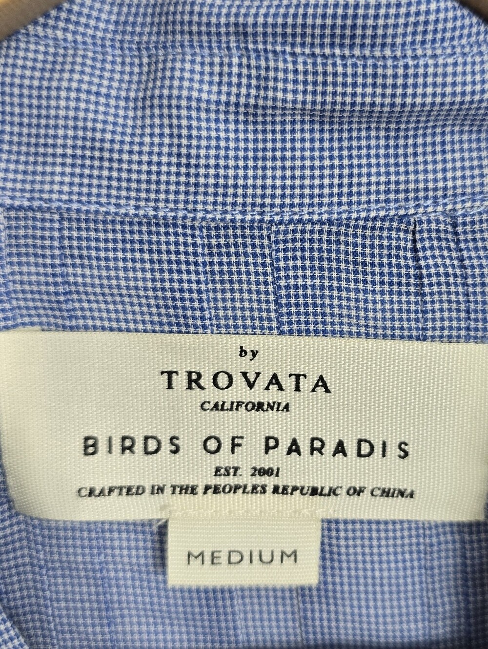 NEW Trovata Birds Of Paradis Gemma Houndstooth Lightweight Top Medium Blue - Picture 13 of 14